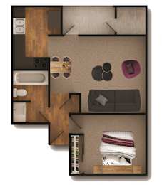 1 bed, 1 bath, 560 sqft, $1,631