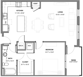 1 bed, 1 bath, 873 sqft, $1,720