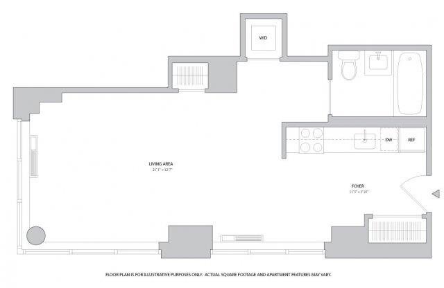 Studio, 1 bath, 510 sqft, $4,075, Unit 509