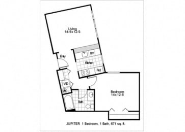 1 bed, 1 bath, 671 sqft, $2,716
