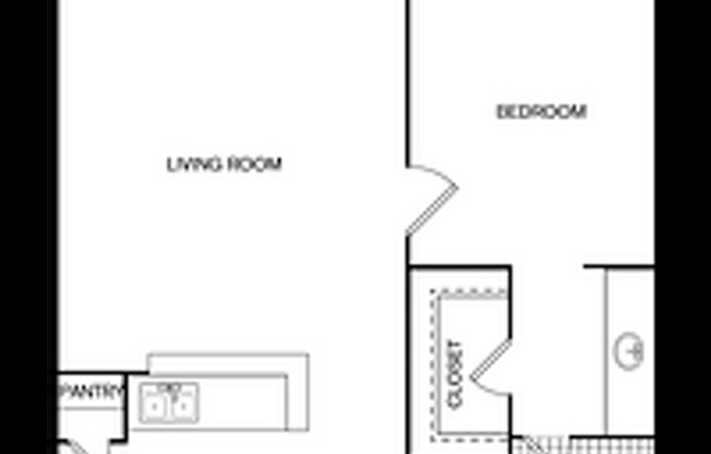 1 bed, 1 bath, 564 sqft, $825, Unit 1823