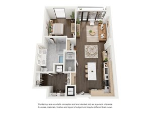 1 bed, 1.5 baths, 1,103 sqft, $5,505