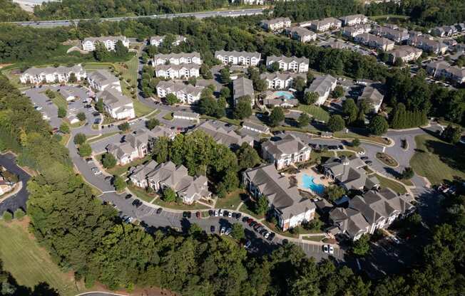 Aerial View of Property at Abberly Woods Apartment Homes, Charlotte, NC