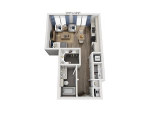 Studio, 1 bath, 519 sqft, $1,755