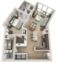 1 bed, 1 bath, 885 sqft, $2,290