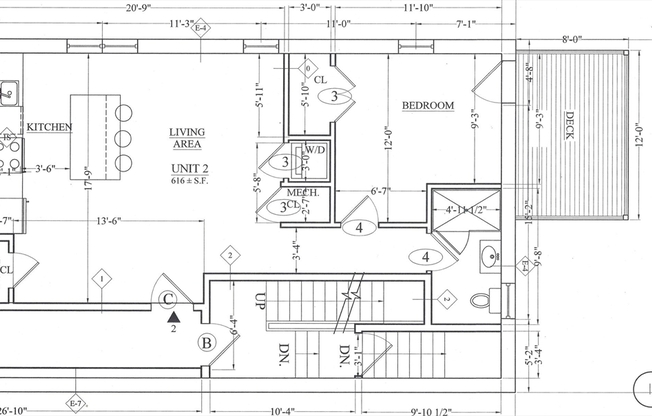 1 bed, 1 bath, 616 sqft, $3,250, Unit 2