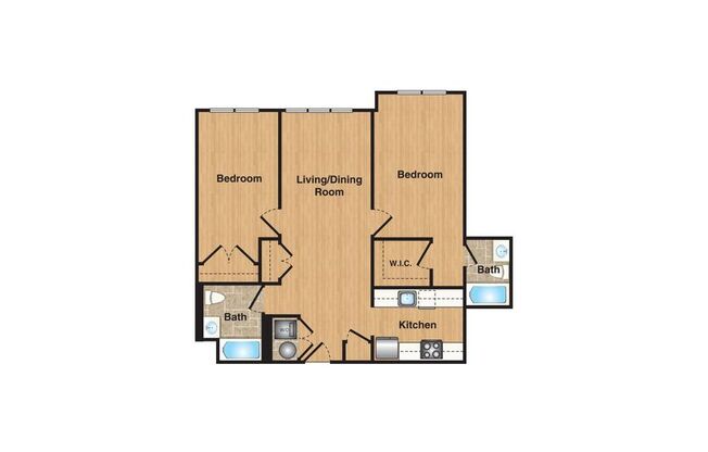 2 beds, 2 baths, 989 sqft, $2,950, Unit 54-302