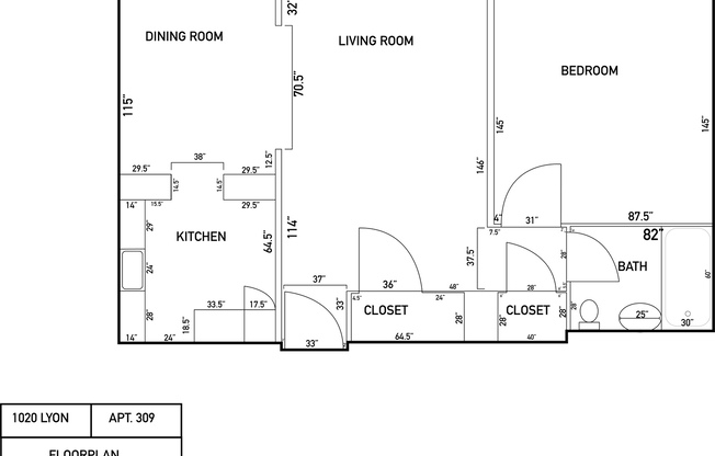 1 bed, 1 bath, $995, Unit 309