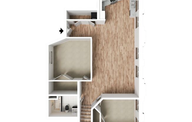3 beds, 2 baths, 1,354 sqft, $2,650, Unit 508