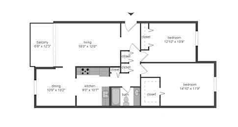 2 beds, 1 bath, 1,022 sqft, $2,120
