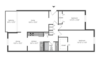 2 beds, 1 bath, 1,022 sqft, $2,120
