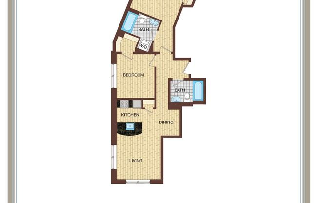 2 beds, 2 baths, 850 sqft, $3,700, Unit 301