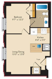 1 bed, 1 bath, 568 sqft, $2,095