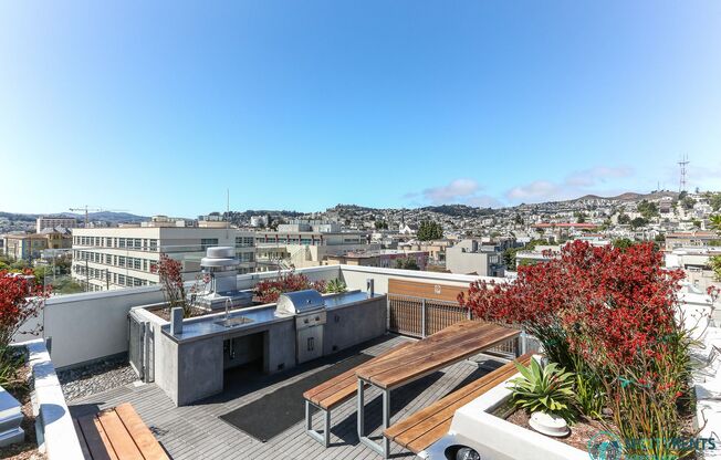 Mission: South-Facing 1 Bed at VIDA SF w/ Shared Roof Deck & BBQ, Gym, & Bike Room