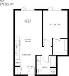 1 bed, 1 bath, 679 sqft, $1,698