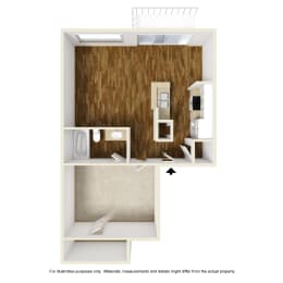 1 bed, 1 bath, 674 sqft, $1,037