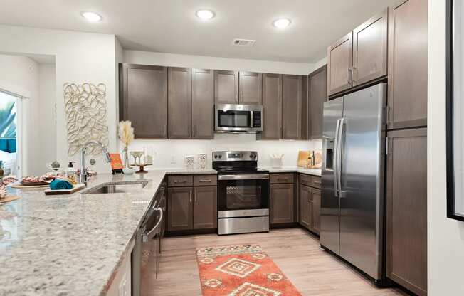 fully furnished kitchen of an apartment at ironridge
