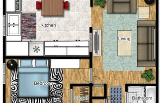 1 bed, 1 bath, 530 sqft, $1,025