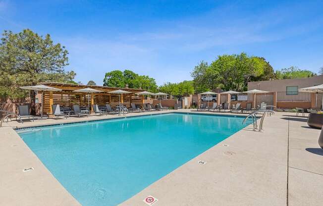 the swimming pool at our apartments at Acacia Gardens, Albuquerque, NM