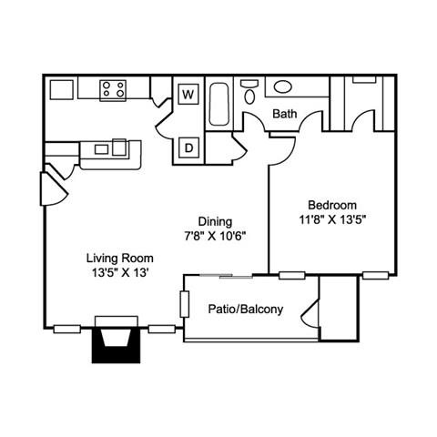 1 bed, 1 bath, 720 sqft, $845