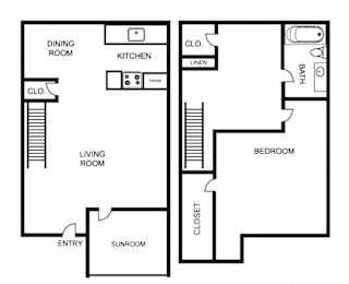 1 bed, 1 bath, 960 sqft, $1,370