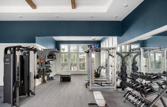 Large Fitness Center with Various Training Zones