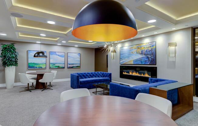 a room filled with furniture and a table