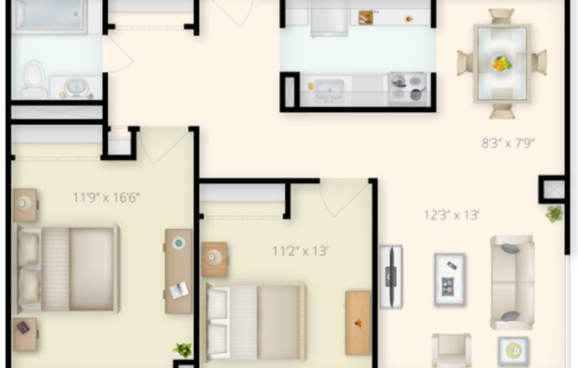 2 beds, 1 bath, 897 sqft, $3,200