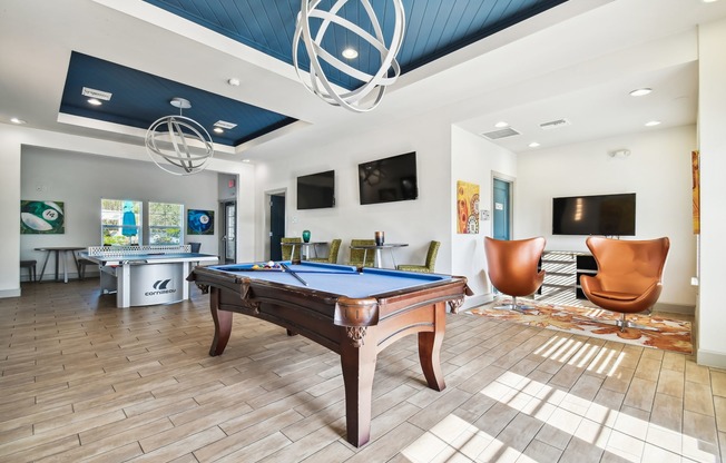 Pool table in the clubroom