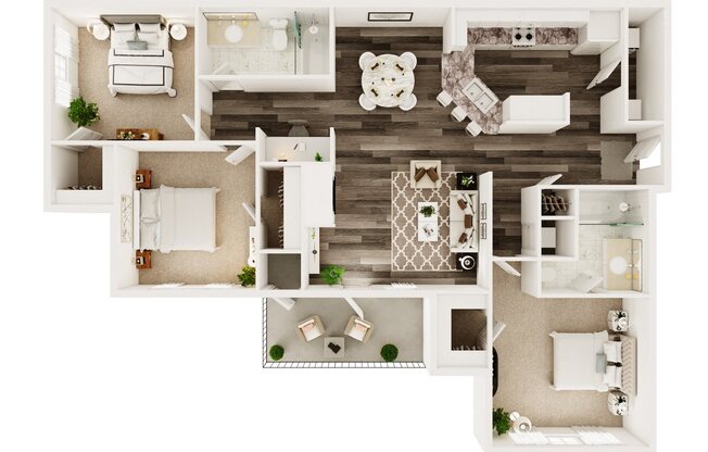 3 beds, 2 baths, 1,307 sqft, $1,687