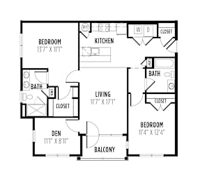 2 beds, 2 baths, 1,239 sqft, $2,642