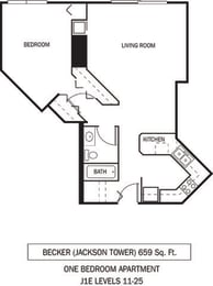 1 bed, 1 bath, 659 sqft, $1,476