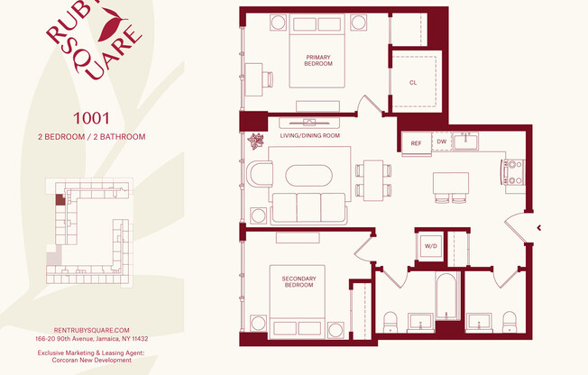 2 beds, 1.5 baths, $3,685, Unit 21001