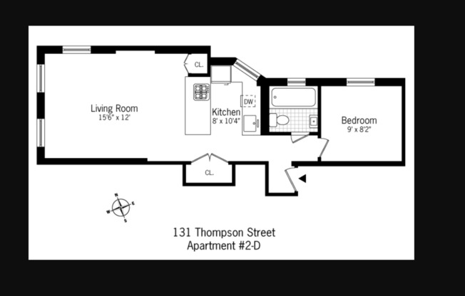 1 bed, 1 bath, $4,200, Unit 2D