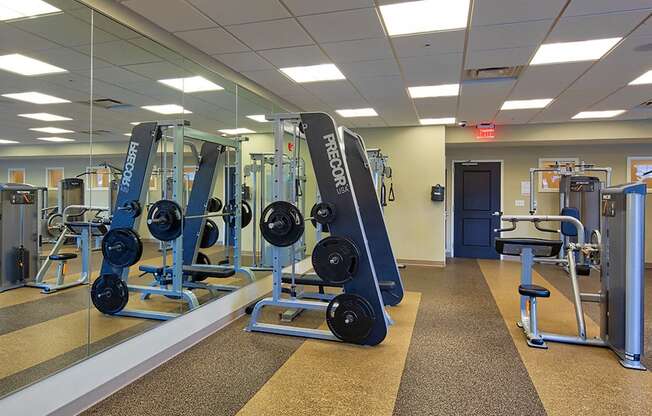 Fitness equipment at Solace Apartments