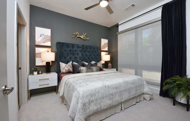 Bedroom with bed at The Flats at West Alabama, Houston, 77027