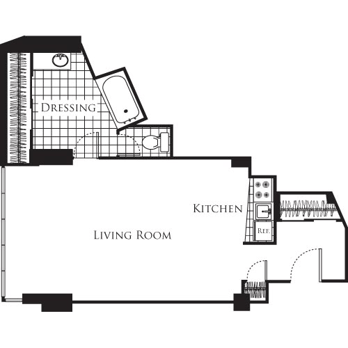 Studio, 1 bath, 396 sqft, $1,685, Unit 313