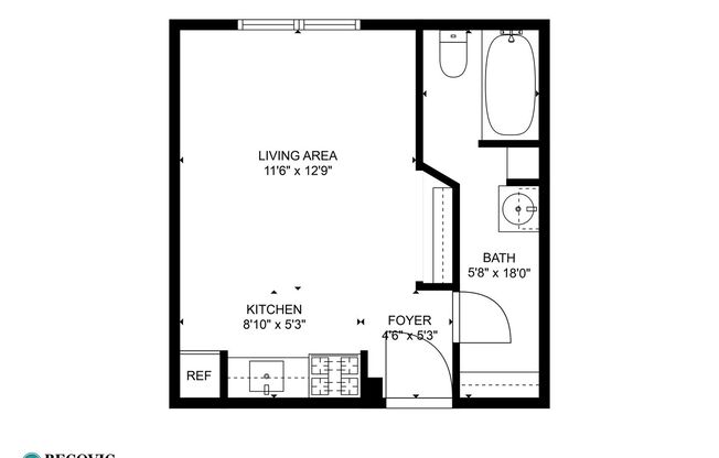 Studio, 1 bath, 282 sqft, $1,475, Unit 309