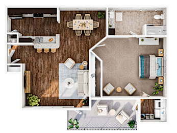 1 bed, 1 bath, 626 sqft, $1,345