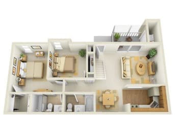 2 beds, 2.5 baths, 1,288 sqft, $1,846