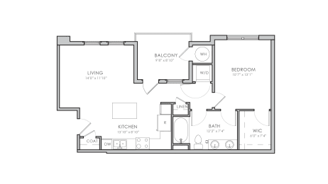 1 bed, 1 bath, 743 sqft, $1,655