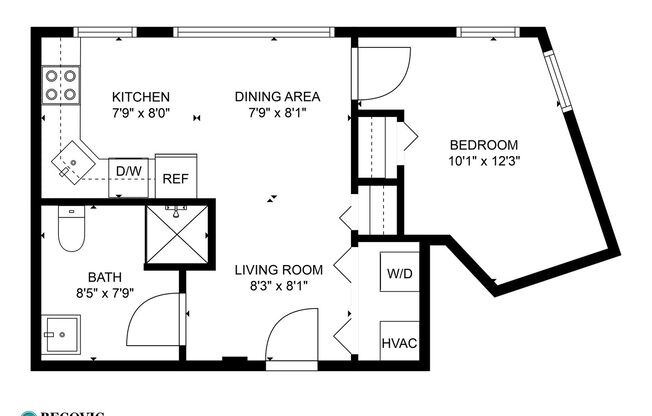 1 bed, 1 bath, 338 sqft, $1,795, Unit 106