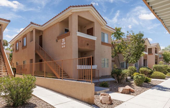 First floor unit in gated Silverado Ranch community with pool, spa and exercise room.