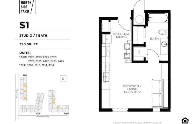 Studio, 1 bath, 389 sqft, $895, Unit 3306