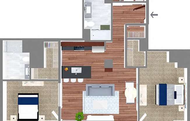 2 beds, 2 baths, 985 sqft, $1,674