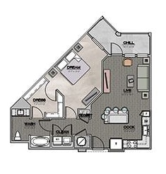 1 bed, 1 bath, 833 sqft, $1,768