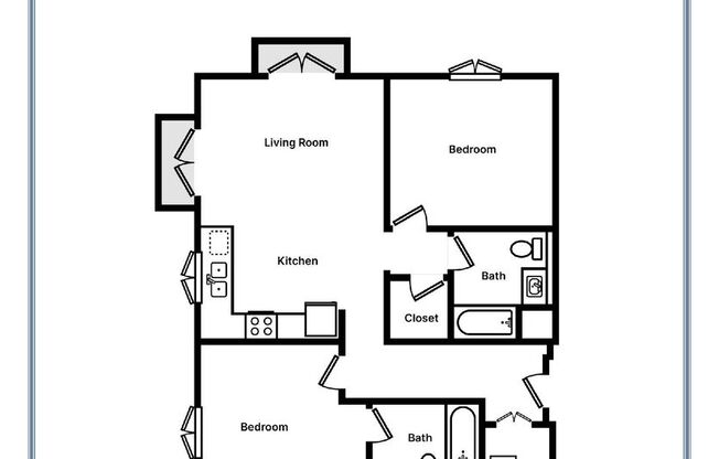 2 beds, 2 baths, 984 sqft, $4,964, Unit 506