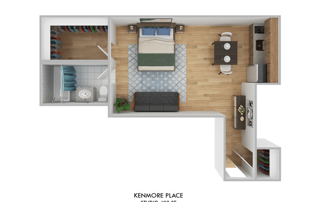 Studio, 1 bath, 400 sqft, $1,450