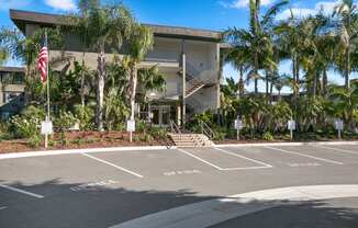 Leasing Center Entrance with palm trees