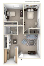 2 beds, 1 bath, 699 sqft, $964